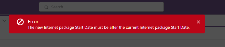 Mensaje de error de Start Date en un Upgrade